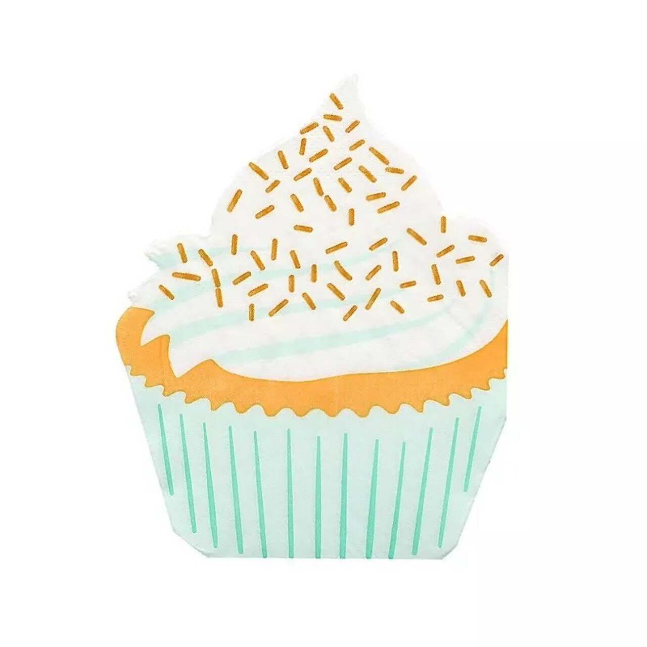 20 White Orange 11x9 in Cupcake Paper Cocktail Napkins Party Events Decorations